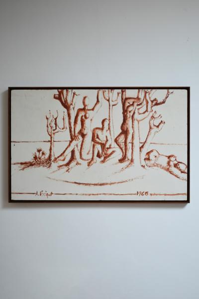 Lively landscapes with nude figures 1960s 
