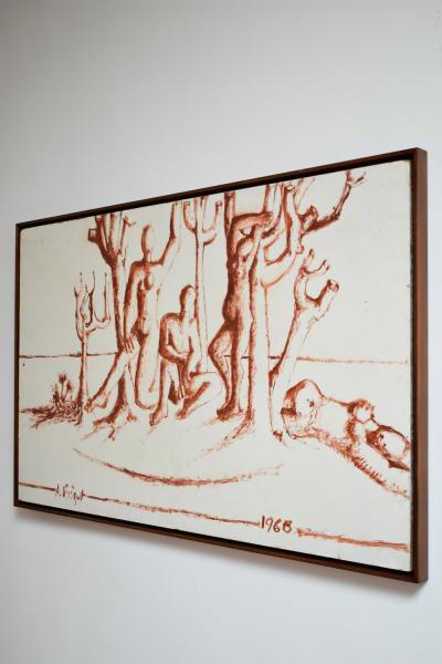 Lively landscapes with nude figures 1960s 