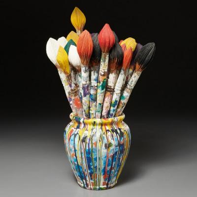Livio De Marchi Bouquet of Paint Brushes Sculpture by Livio De Marchi