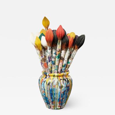 Livio De Marchi Bouquet of Paint Brushes Sculpture by Livio De Marchi