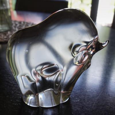 Livio Seguso Livio Seguso Murano Bull Glass Sculpture 1970