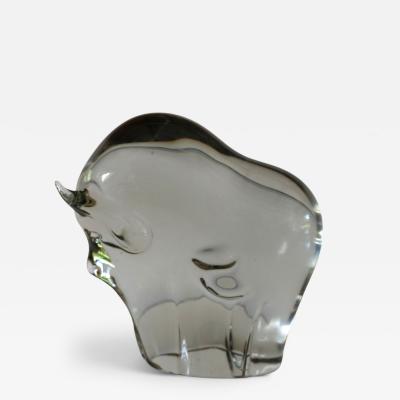 Livio Seguso Livio Seguso Murano Bull Glass Sculpture 1970