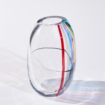 Livio Seguso Livio Seguso for Seguso AV Oggetti Italian Murano Glass Rainbow Vase