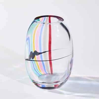 Livio Seguso Livio Seguso for Seguso AV Oggetti Italian Murano Glass Rainbow Vase