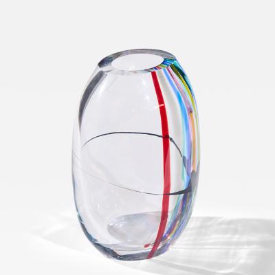Livio Seguso Livio Seguso for Seguso AV Oggetti Italian Murano Glass Rainbow Vase