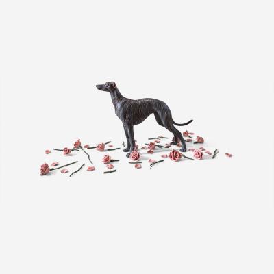 Lizbeth Stewart Dog on a Bed of Roses