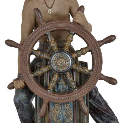 Lladro Glazed ceramic sculpture of a helmsman by Spanish maker Lladr 
