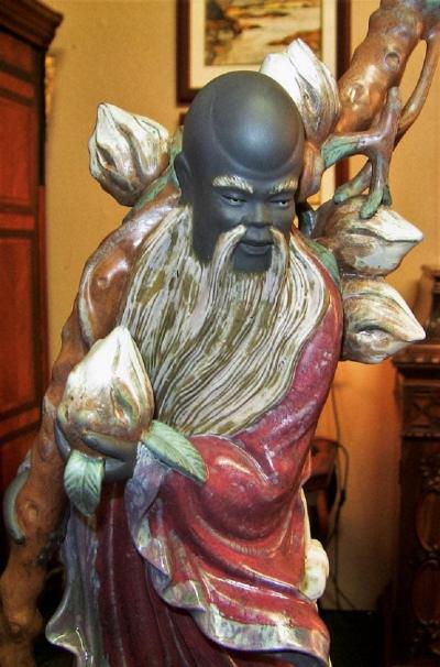 Lladro Rare Pair of Lladro Chinese Farmer Porcelain Figurines