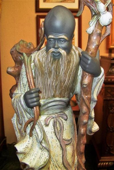 Lladro Rare Pair of Lladro Chinese Farmer Porcelain Figurines