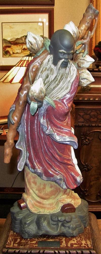 Lladro Rare Pair of Lladro Chinese Farmer Porcelain Figurines