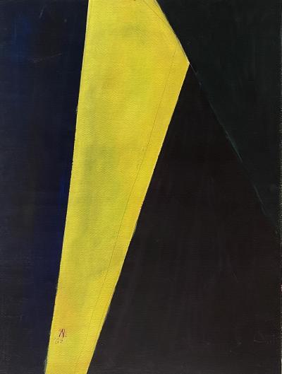 Lloyd Raymond Ney Abstract in Black and Yellow 
