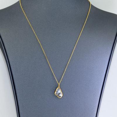 Lola Brooks Lola Brooks 0 97 carat Faceted Diamond Shard Yellow Gold Drop Necklace