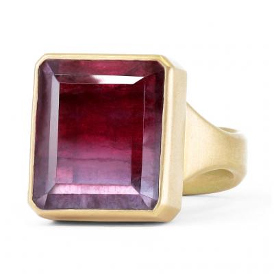 Lola Brooks Lola Brooks 13 98 Carat Bi Color Lilac Red Tourmaline Yellow Gold Ring