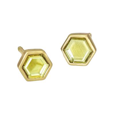 Lola Brooks Lola Brooks Hexagonal Yellow Sapphire Gold Stud Earrings