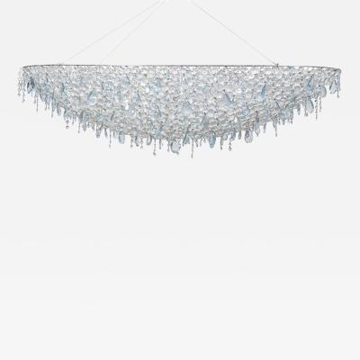 Lolli E Memmoli Italian Aquamarine Crystal Chandelier Ugolino Elliptic