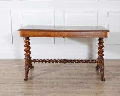 Lombardy Rectangular Table in Walnut and Precious Wood Marquetry Italy 19th Ce