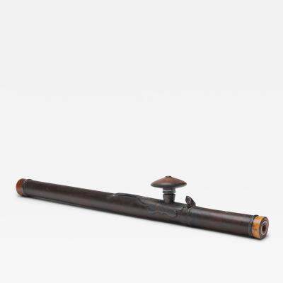 Long Bamboo Opium Pipe with Red Clay Bowl
