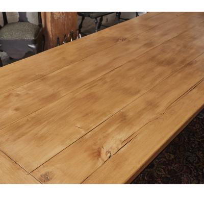 Long Dining Table with Black Antique Flag Stand Legs