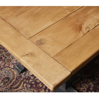 Long Dining Table with Black Antique Flag Stand Legs