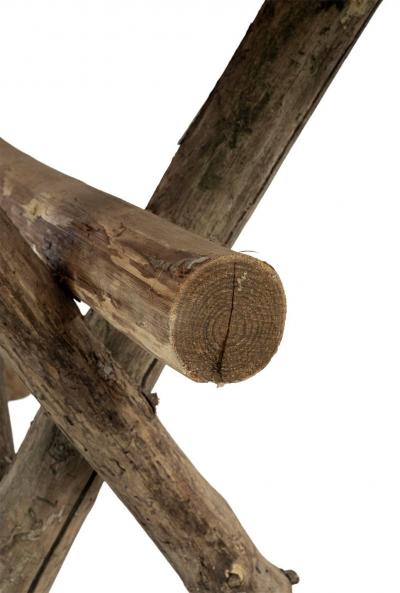 Long Live Edge Oval Top Table with Natural Shaped Trestle Base