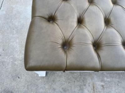 Long Modern Tufted Leather Bench