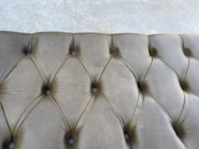 Long Modern Tufted Leather Bench
