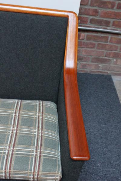 Long Norwegian Modern Exposed Teak Sofa with Original Upholstery