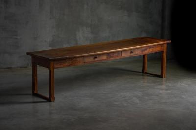 Long Rustic Farmhouse Table France Late 19th Century