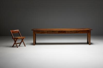 Long Rustic Farmhouse Table France Late 19th Century
