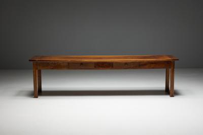 Long Rustic Farmhouse Table France Late 19th Century