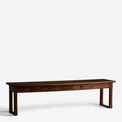 Long Rustic Farmhouse Table France Late 19th Century