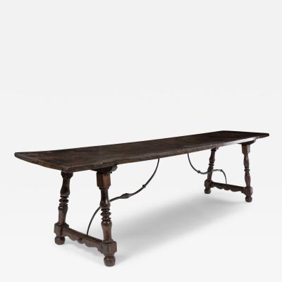 Long Single Board Top Walnut Italian Console Table