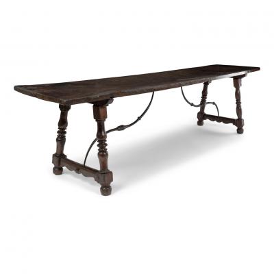 Long Single Board Top Walnut Italian Console Table