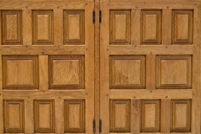 Long Spanish Brutalist Panel Cabinet in Oak Spain 1960s