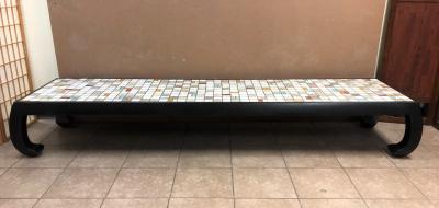Long Tile Top Asian Style Coffee Table