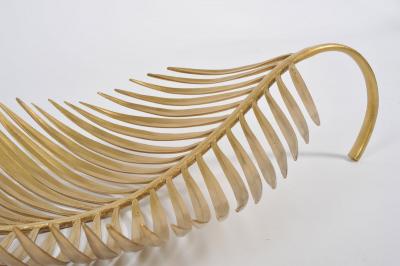 Long brass palm leaf bowl
