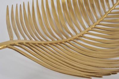 Long brass palm leaf bowl