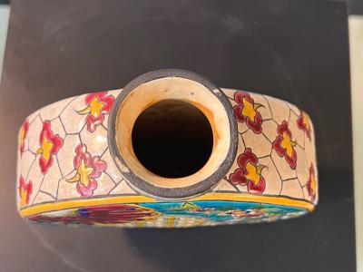 Longwy ART DECO LONGWY FLORAL PATTERN VASE