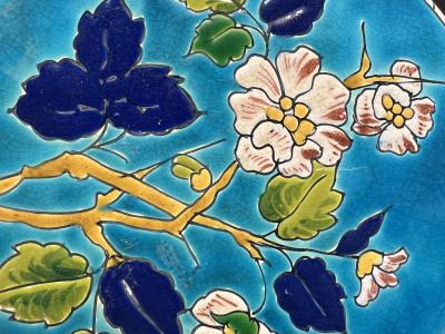Longwy ART DECO LONGWY FLORAL PATTERN VASE