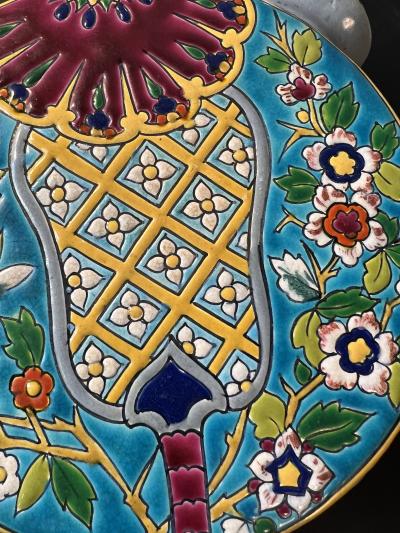 Longwy ART DECO LONGWY FLORAL PATTERN VASE