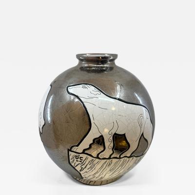 Longwy Danillo Curetti for maux de Longwy Banquise Polar Bear Vase 39 50