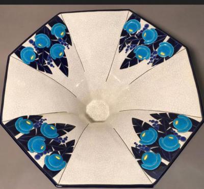 Longwy Longwy Art Deco French Cloisonn Ceramic Large Display Dish