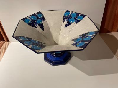 Longwy Longwy Art Deco French Cloisonn Ceramic Large Display Dish