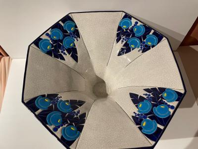Longwy Longwy Art Deco French Cloisonn Ceramic Large Display Dish