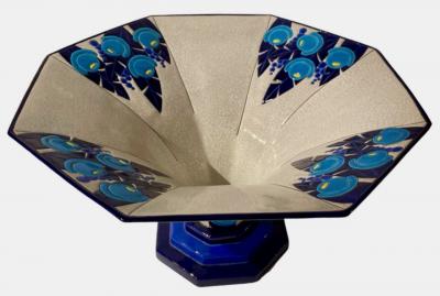 Longwy Longwy Art Deco French Cloisonn Ceramic Large Display Dish