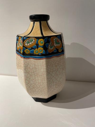 Longwy Longwy Art Deco French Cloisonn Ceramic Vase