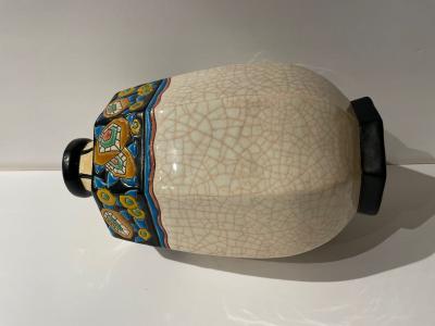 Longwy Longwy Art Deco French Cloisonn Ceramic Vase