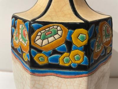 Longwy Longwy Art Deco French Cloisonn Ceramic Vase