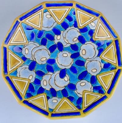 Longwy Longwy Ceramic Cloisonn Bowl or Coupe Art Deco