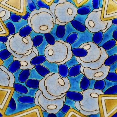 Longwy Longwy Ceramic Cloisonn Bowl or Coupe Art Deco